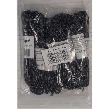 Cipőfűző 110cm hosszú hengeres strapabíró (100%nylon) TOP, fekete/fehér