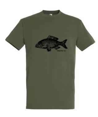Póló (ponty mintával) kereknyakú (100%pamut 190gr/m2) TOP, katonai szín, 2XL