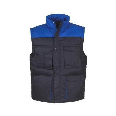 TOP VEST THUNDER bélelt mellény, 80% poliészter, 20% pamut, multifunkciós zsebek, sötétkék, 4XL