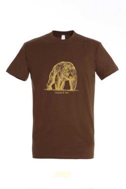 Póló (medve mintával) kereknyakú (100%pamut 190gr/m2) TOP, barna, 4XL