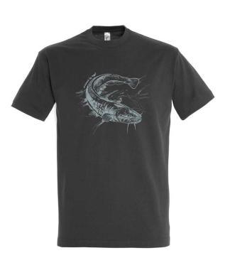 Póló (harcsa mintával) kereknyakú (100%pamut 190gr/m2) TOP, szürke, XL