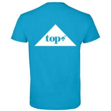 Póló (TOP logóval feliratozott, hímzett) kereknyakú TOP, vízkék, XL